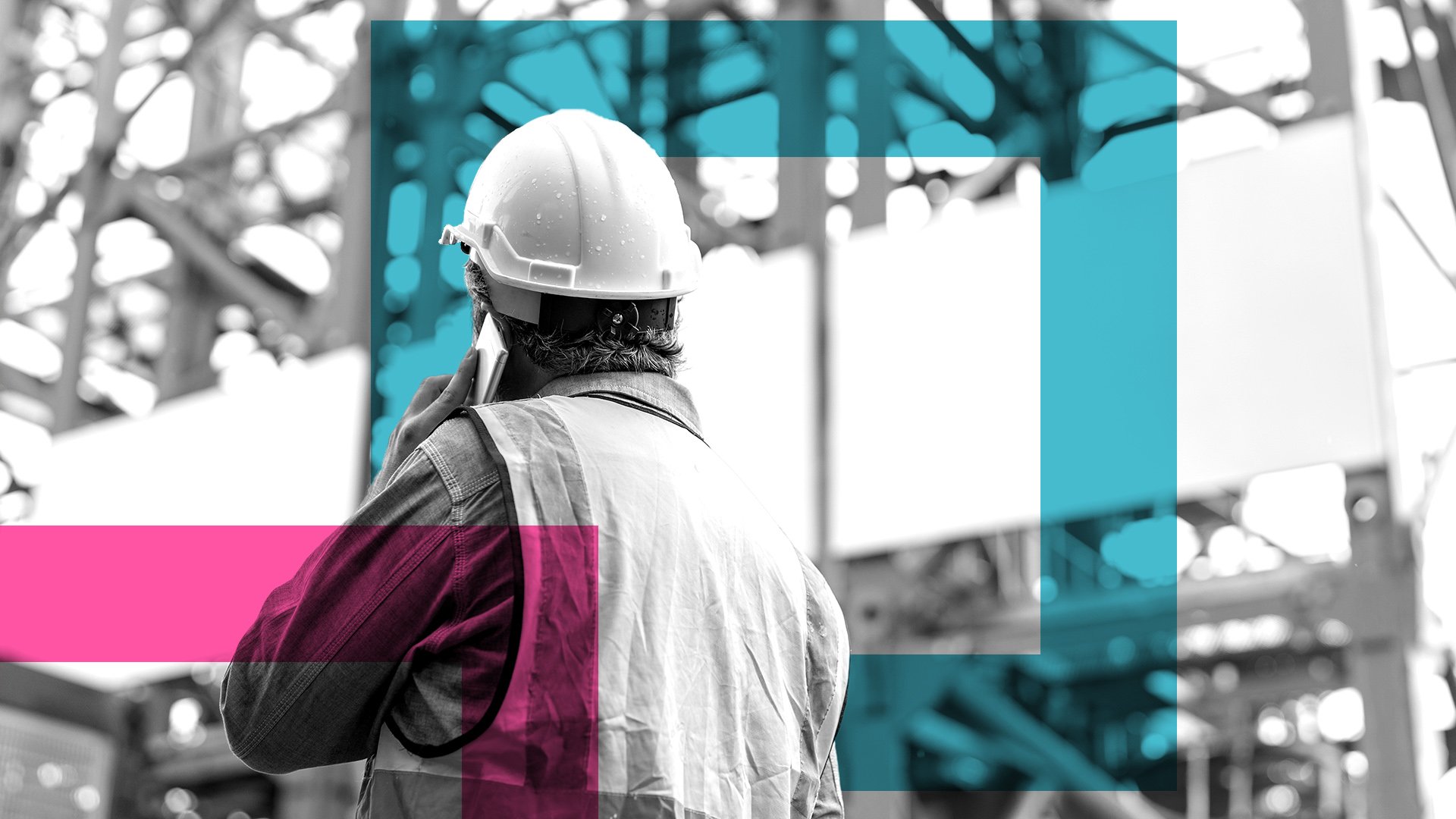 Man taklking on phone and inspecting site