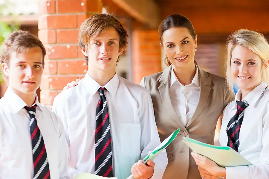 Students and teachers at school