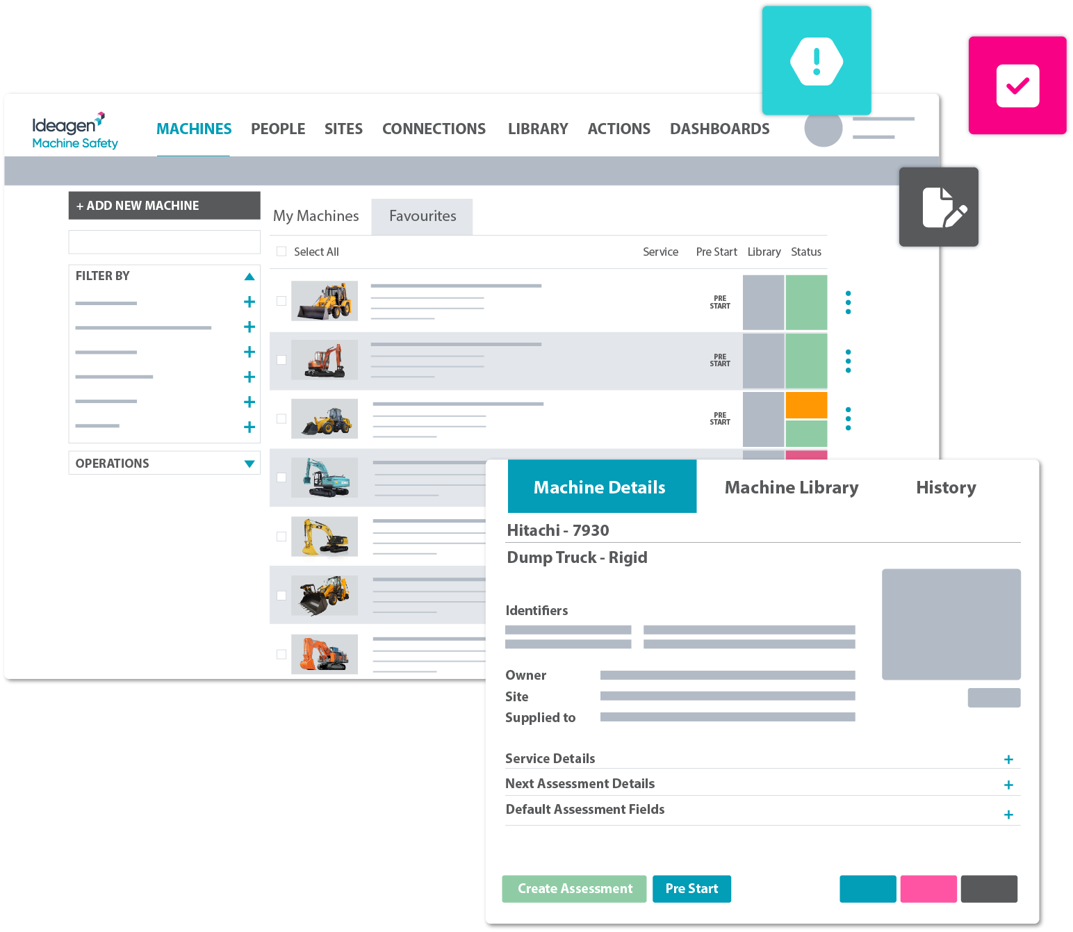 Ideagen Machine Safety product screen